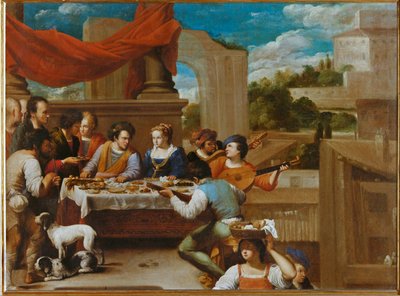 Sankt Lasarus og den rike mannen (maleri på lerret) av Carlo Saraceni