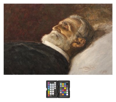 Portrett av Giuseppe Verdi på dødsleiet av Carlo Stragliati