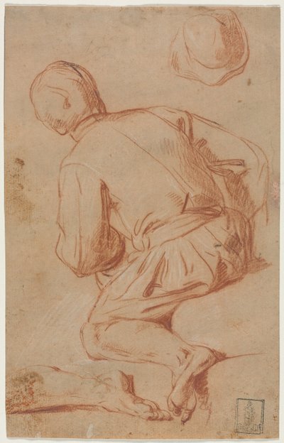 Sittende mann bakfra, sent på 1600-tallet. av Carlo Vimercati