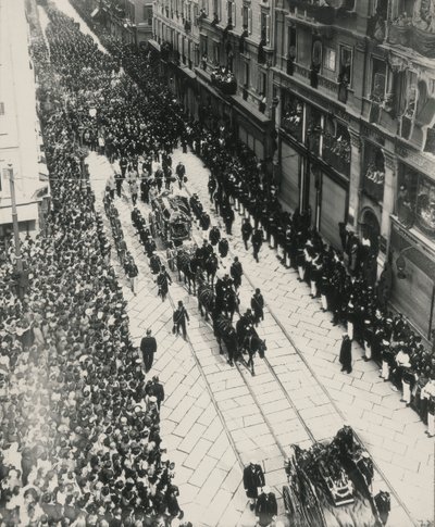 Begravelser av erkehertugene Franz Ferdinand av Østerrike og hans kone ble drept i Sarajevo 28. juli av Carlo Wulz
