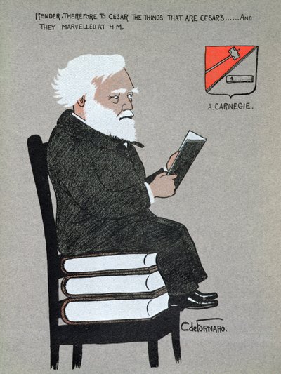Karikatur av Andrew Carnegie (1835-1919) illustrasjon fra 