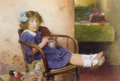 A Penny for the Money Box (olje på lerret) av Carlton Alfred Smith