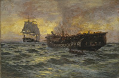 Engasjement mellom U.S. Fregate Constitution og H.M.S. Java, 1897 av Carlton Theodore Chapman