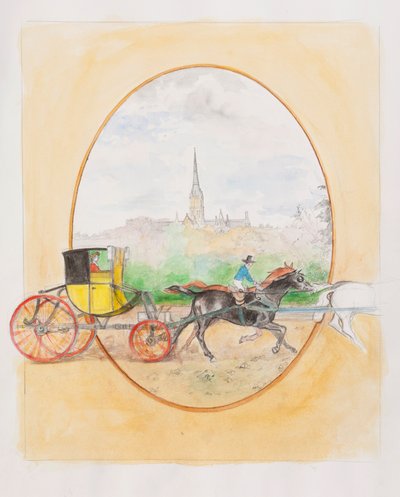 A Heroine in a Hack Post-Chaise, 2009 (wc på papir) av Caroline Hervey Bathurst