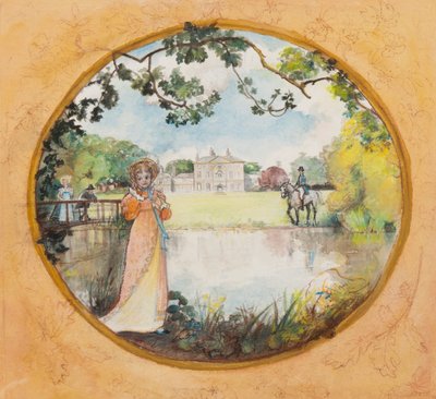 Mr Darcy Approaching, 2008 (wc og kritt på papir) av Caroline Hervey Bathurst