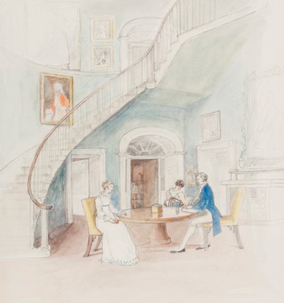 Mr Darcy Writing, 2010 (wc på papir) av Caroline Hervey Bathurst