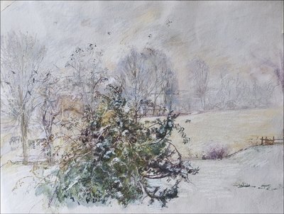 Winter from Our Window, 2009 (pastell & wc på papir) av Caroline Hervey Bathurst