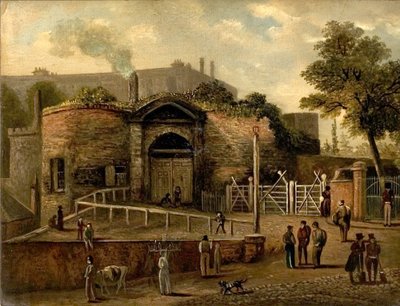 Utsikt over Castle Gateway, Nottingham (olje om bord) av Caroline Mary Price