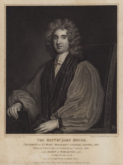 John Hough, engelsk biskop og president ved Magdalen College, Oxford av Caroline Watson