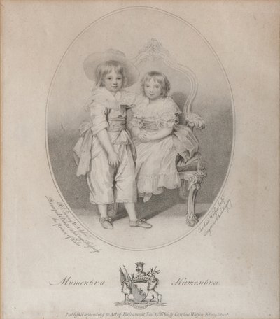 Portrett av grev Mikhail Semyonovich Vorontsov 1782-1856 og grevinne Ekaterina Semyonovna Voront av Caroline Watson