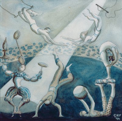Circus Scene I, 1994 (wc på papir) av Carolyn Hubbard Ford