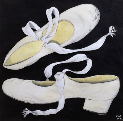 Old Tap Dancing Shoes, 1992 (blyant og wc på papir) av Carolyn Hubbard Ford