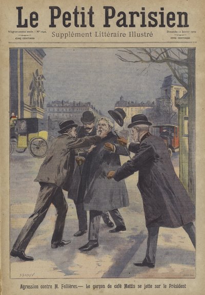 Angrep på Frankrikes president Armand Fallieres i Paris av Carrey