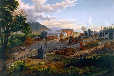 Stasjon på Orizaba, 1878 av Casimiro Castro
