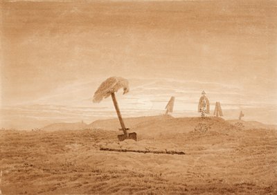 Landskap med graver, ca. 1835-1837 av Caspar David Friedrich