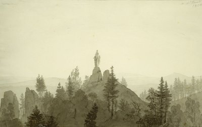 Statue av Madonna i fjellene av Caspar David Friedrich