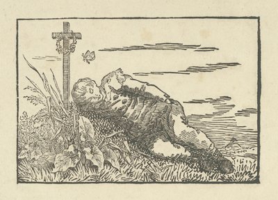 Gutt som sover på en grav, 1802 av Caspar David Friedrich