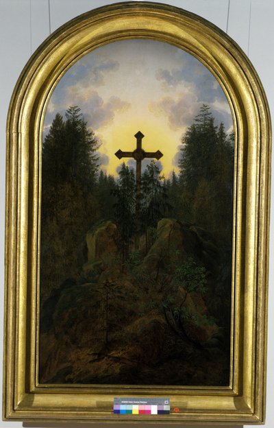 Kors i fjellene, 1815-20 av Caspar David Friedrich