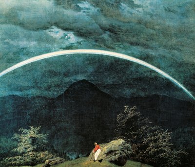 Detalj av fjellandskap med regnbue, av Caspar David Friedrich (1774-1840) av Caspar David Friedrich