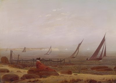 Kvinne ved sjøen. Rundt 1818 av Caspar David Friedrich