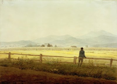 Fjelllandskap med figur (Schmiedeberger Kamm) av Caspar David Friedrich