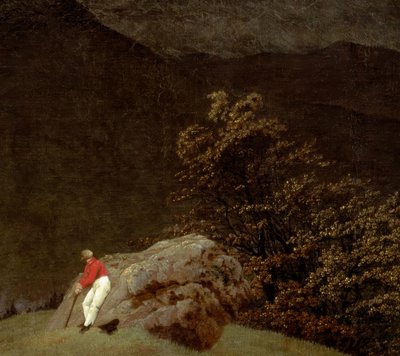 Fjelllandskap med regnbue av Caspar David Friedrich