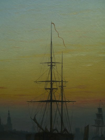 Tysk: Detalj av Greifswald havn Alternativ(e) tittel(er): Skip i Greifswald havn av Caspar David Friedrich