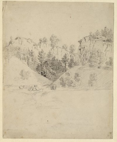 Landskap med et steinbrudd Landskap med steinbrudd av Caspar David Friedrich
