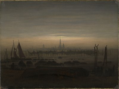 Greifswald i måneskinn av Caspar David Friedrich