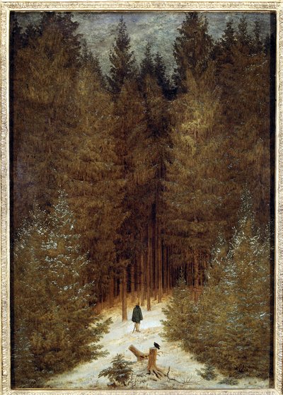 Jeger i skogen av Caspar David Friedrich