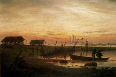 Kystlandskap i kveldslyset av Caspar David Friedrich