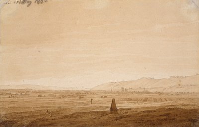 Landskap med en obelisk, 1803 av Caspar David Friedrich
