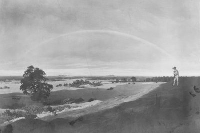 Landskap med regnbue av Caspar David Friedrich