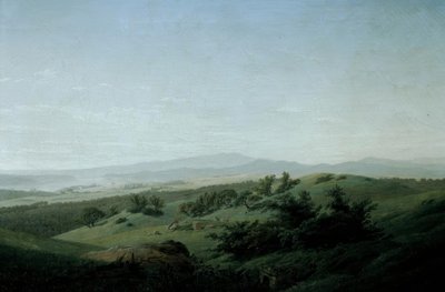 Landskap med innsjø av Caspar David Friedrich