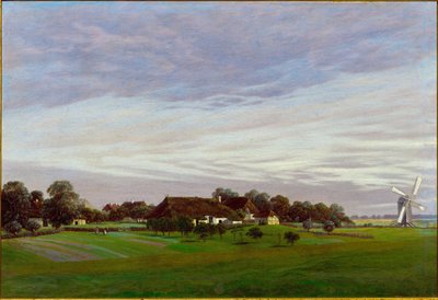 ""Det flate landet"" Omgivelsene i Greifswald, Tyskland av Caspar David Friedrich
