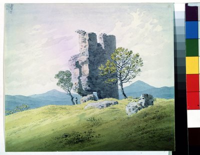 ""Ruinene av Teplice-slottet i Tsjekkia"" (Slottet i Teplitz) Akvarell av Caspar David Friedrich (1774-1840) Pushkin-museet fra 1800-tallet, Moskva av Caspar David Friedrich