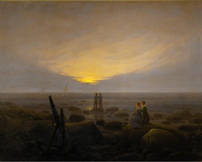 Månen står opp over havet av Caspar David Friedrich