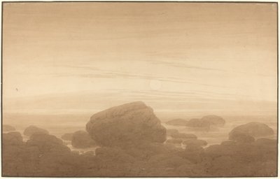 Måneoppgang på en tom kyst av Caspar David Friedrich