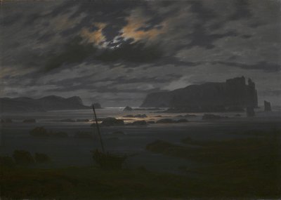 Nordsjøen i måneskinn, ca. 1823 av Caspar David Friedrich