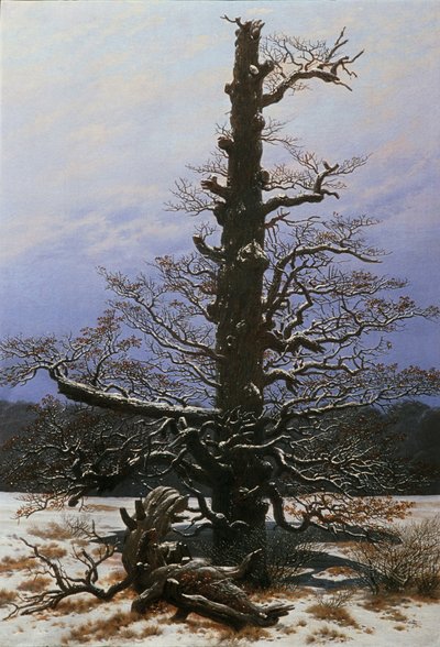Eiketre i snøen av Caspar David Friedrich