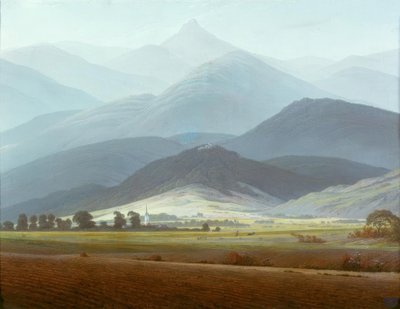 Giant Mountains landskap av Caspar David Friedrich