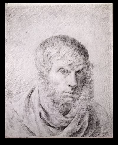 Selvportrett, ca. 1810 (svart kritt på papir) av Caspar David Friedrich