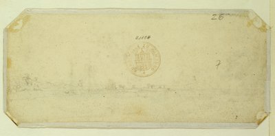 Skisse av et landskap fra baksiden av et maleri av Caspar David Friedrich