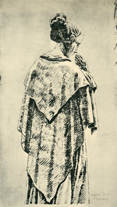 Studie av en kvinne bakfra av Caspar David Friedrich