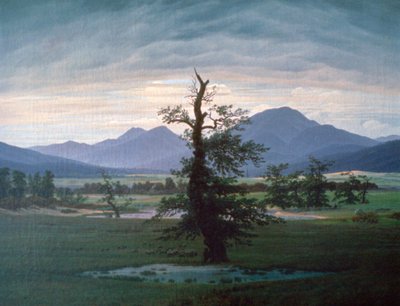Det ensomme treet, 1823 av Caspar David Friedrich