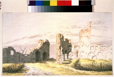 ""Utsikt over ruinene av et kloster i Elden"" (Et kloster i Elden) Akvarell av Caspar David Friedrich (1774-1840) Pushkin-museet fra 1800-tallet Moskva av Caspar David Friedrich