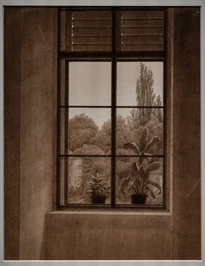 Vindu med utsikt over en park av Caspar David Friedrich