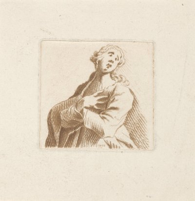Byste av en kvinne, i fortvilelse av Caspar Jacobsz. Philips