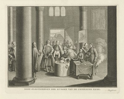 Dåpen i Russland, midten av 1700-tallet av Caspar Jacobsz. Philips