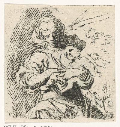 Kvinne med barn i armene av Caspar Jacobsz. Philips